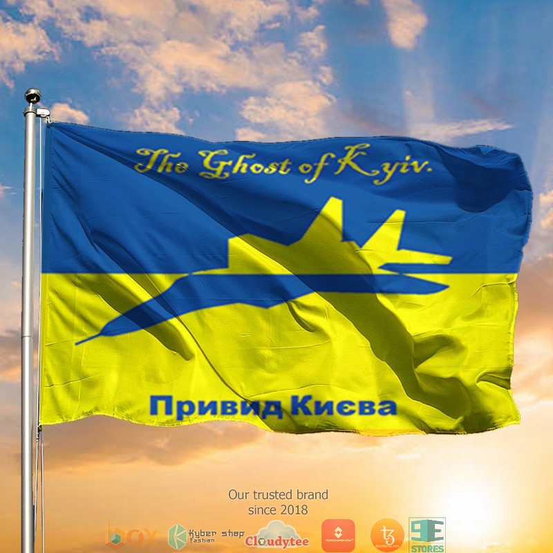 Ghost Of Kyiv Ukrainian Flag