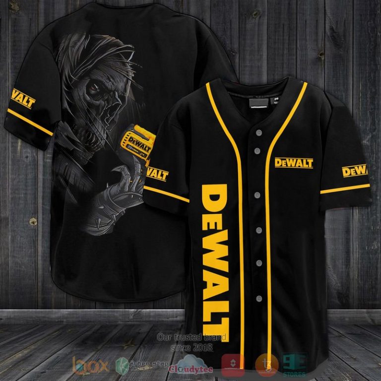 Grim Reaper DeWalt black yellow Baseball Jersey