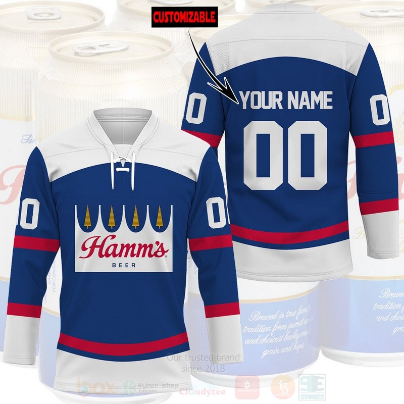 Hamms Beer Personalized Hockey Jersey Shirt