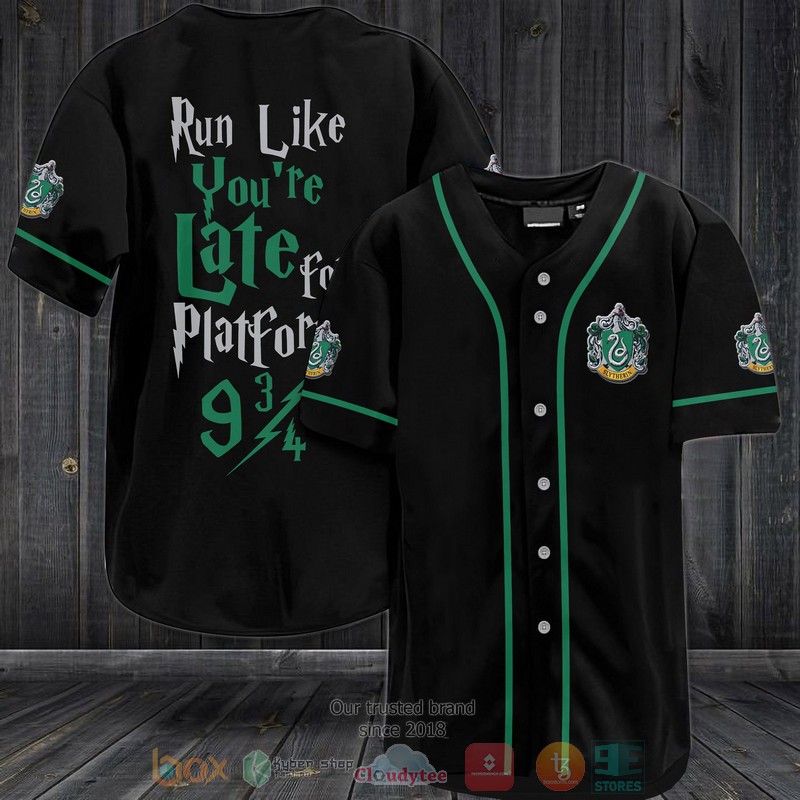 Harry Potter Slytherin Run Like Youre late for platform 9 34 Baseball Jersey