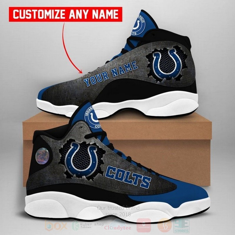 Indianapolis Colts NFL Football Team Custom Name Air Jordan 13 Shoes