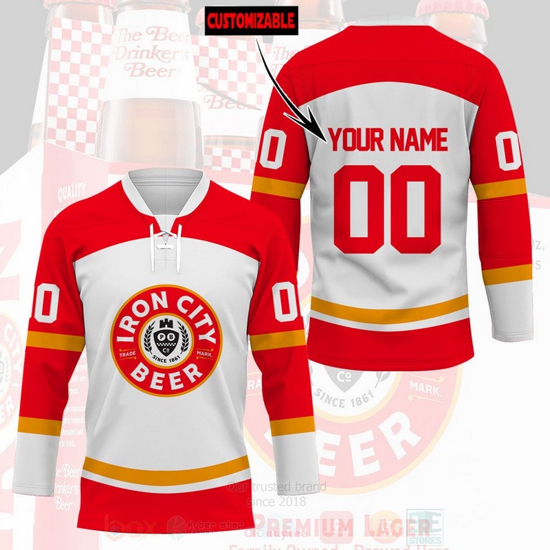 Iron City Beer Personalized Hockey Jersey Shirt