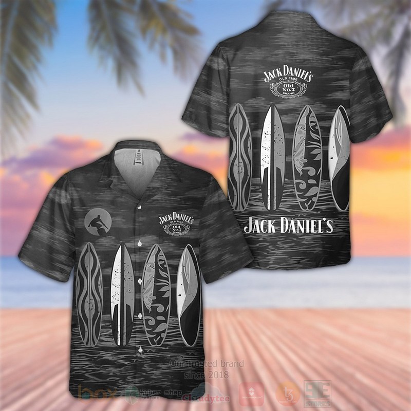 Jack Daniels Black Grey Hawaiian Shirt