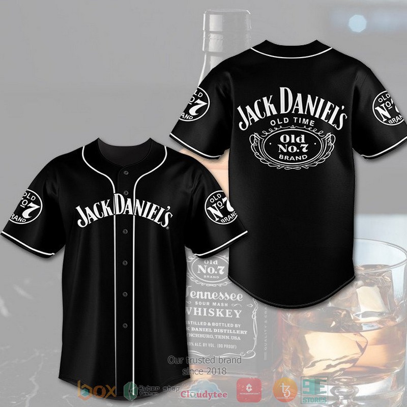 Jack Daniels Old No 7 Brand black white Baseball Jersey