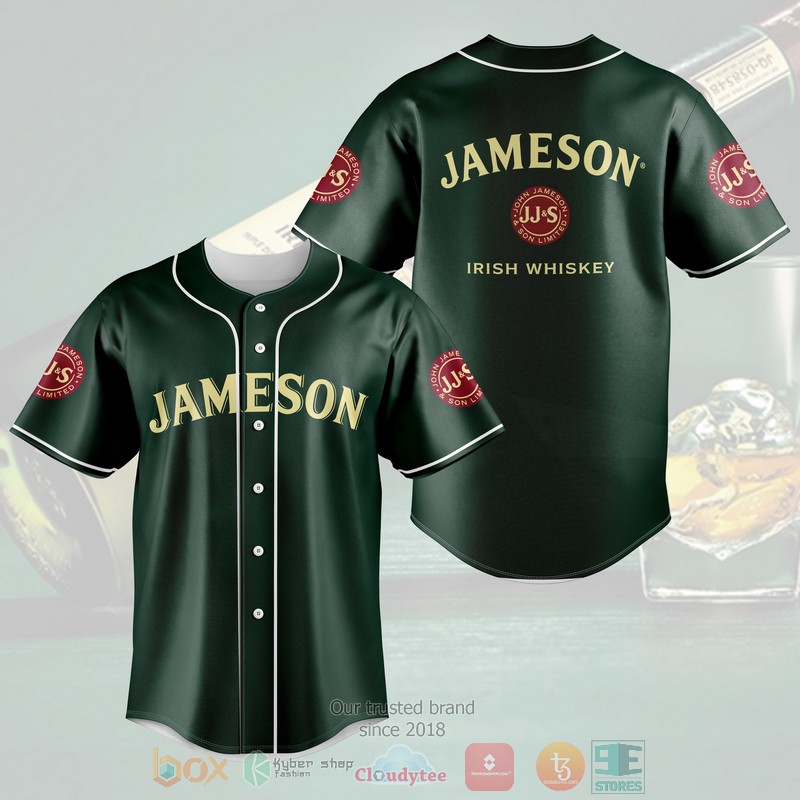 Jameson Irish Whiskey dark green Baseball Jersey