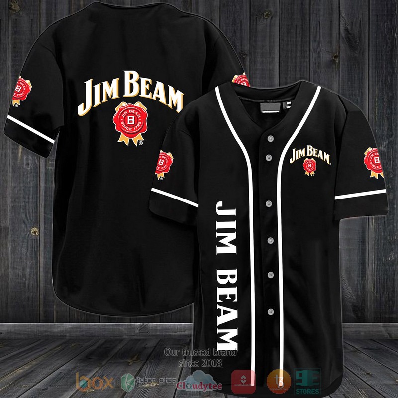 Jim Beam In Black Baseball Jersey