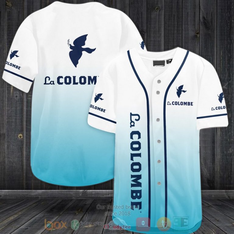 La Colombe white blue Baseball Jersey