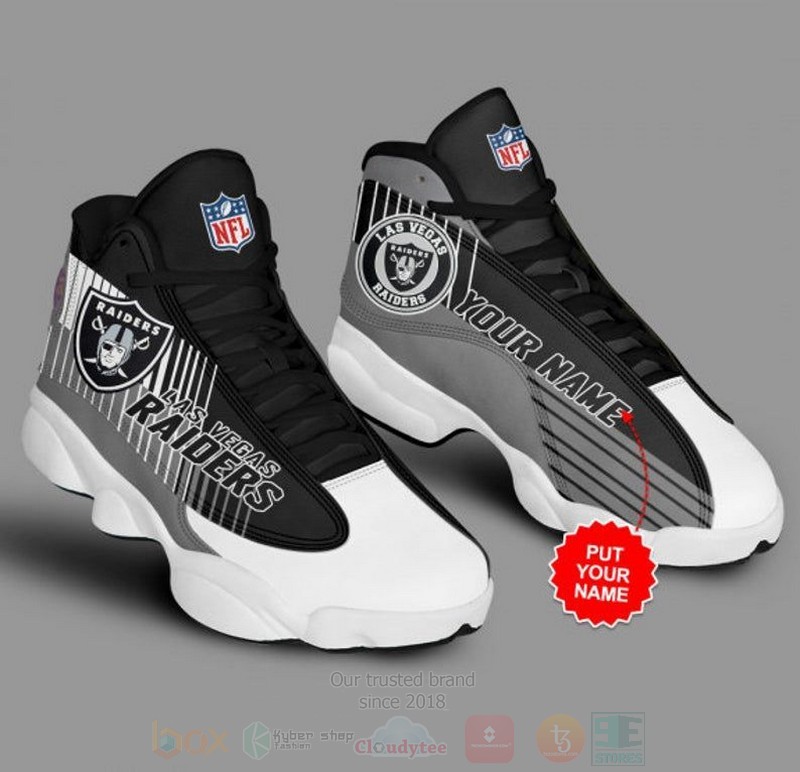 Las Vegas Raiders Football NFL Custom Name Air Jordan 13 Shoes