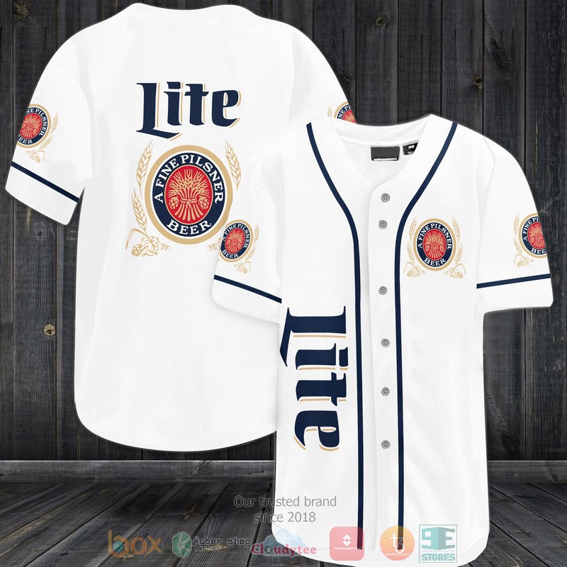 Lite A Fine Pilsner Beer white blue Baseball Jersey