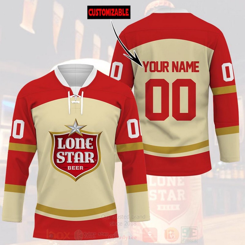 Lone Star Beer Personalized Hockey Jersey Shirt