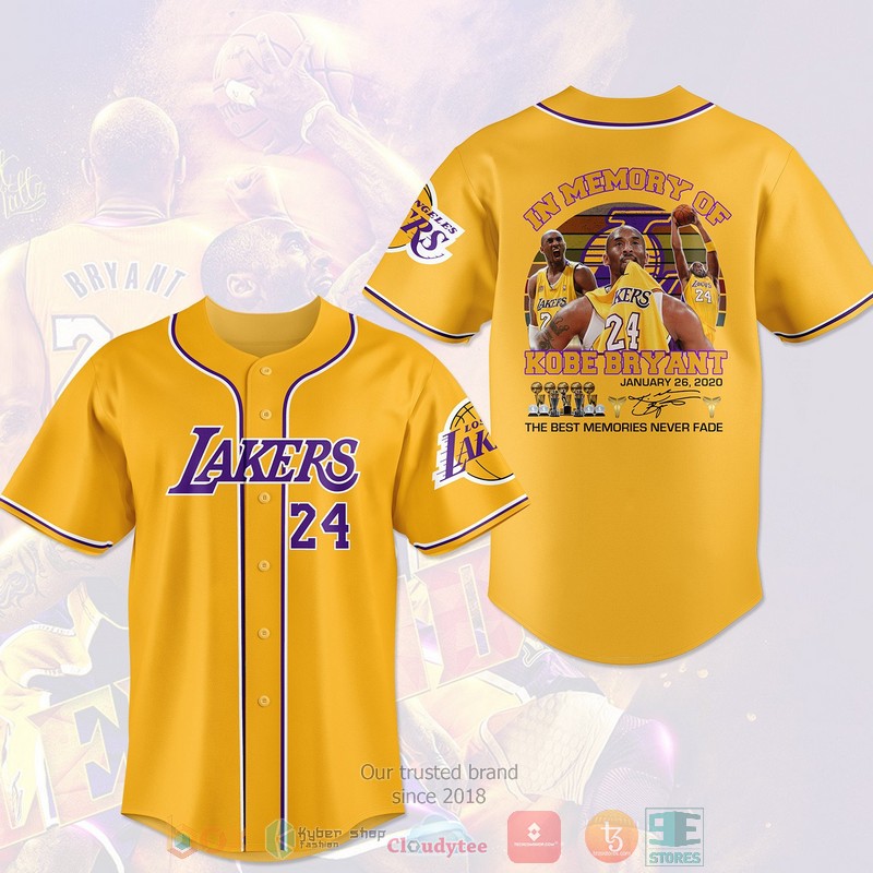 Los Angeles Lakers In Memory of Kobe Bryant 24 Baseball Jersey