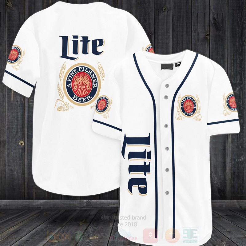 Miller Lite a Fine Pilsner Beer Baseball Jersey Shirt