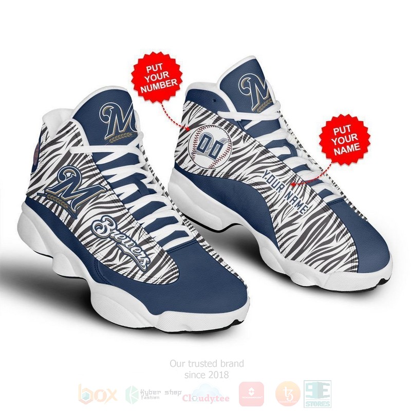 Milwaukee Brewers MLB Personalized Air Jordan 13 Shoes