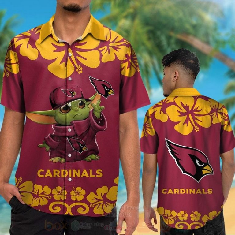 NFL Arizona Cardinals Baby Yoda Red Hawaiian Shirt Short