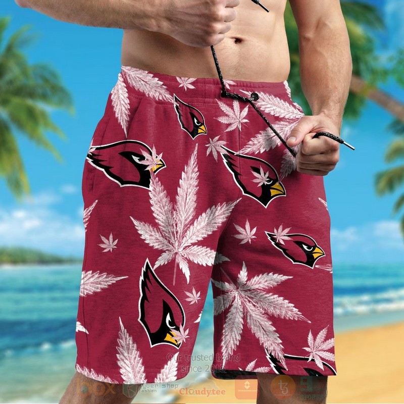 NFL Arizona Cardinals Cannabis Leaves Hawaiian Shirt Short 1 2 3 4