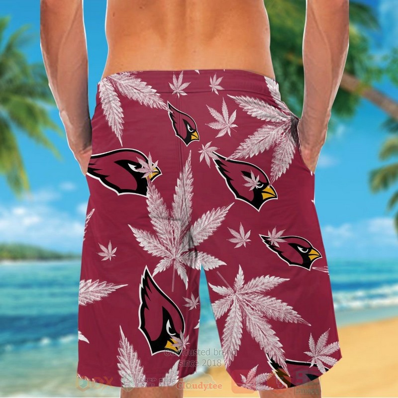 NFL Arizona Cardinals Cannabis Leaves Hawaiian Shirt Short 1 2 3 4 5