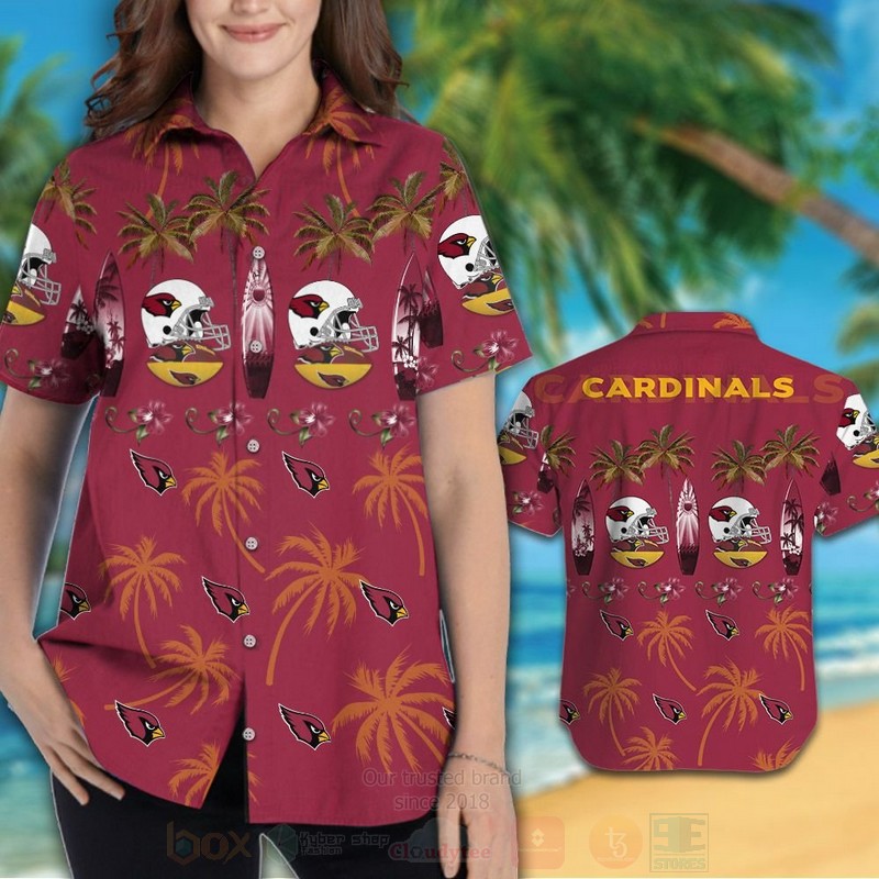 NFL Arizona Cardinals Coconut tree Hawaiian Shirt Short 1