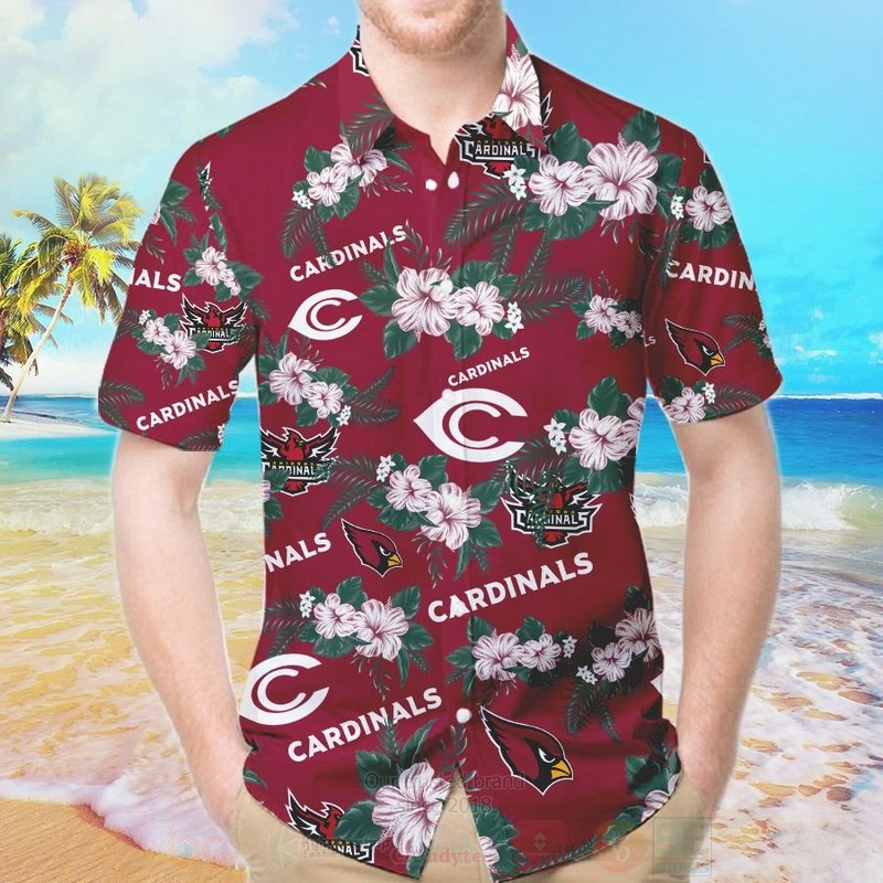 NFL Arizona Cardinals Hibiscus Flower Hawaiian Shirt Short