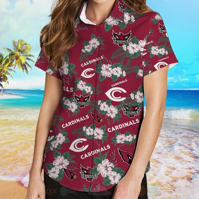 NFL Arizona Cardinals Hibiscus Flower Hawaiian Shirt Short 1