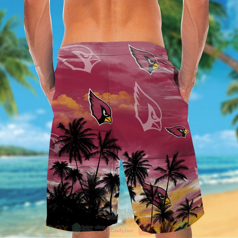 NFL Arizona Cardinals Logos Hawaiian Shirt Short 1 2 3 4 5