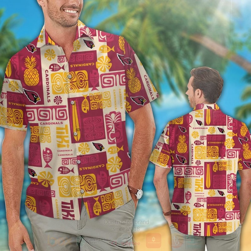 NFL Arizona Cardinals Pineapple Hawaiian Shirt Short