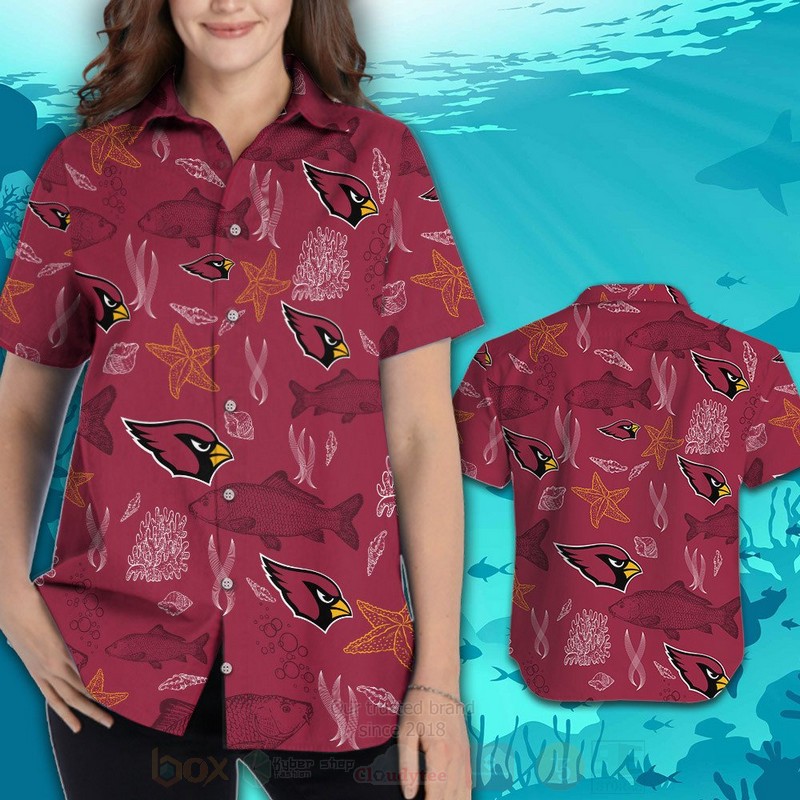 NFL Arizona Cardinals Starfish Hawaiian Shirt Short 1