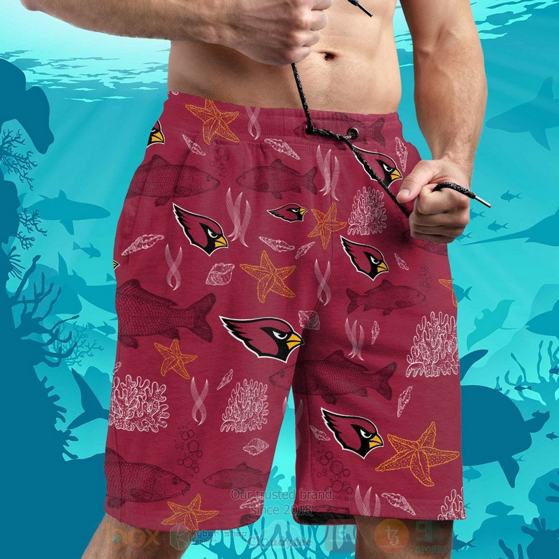 NFL Arizona Cardinals Starfish Hawaiian Shirt Short 1 2 3 4