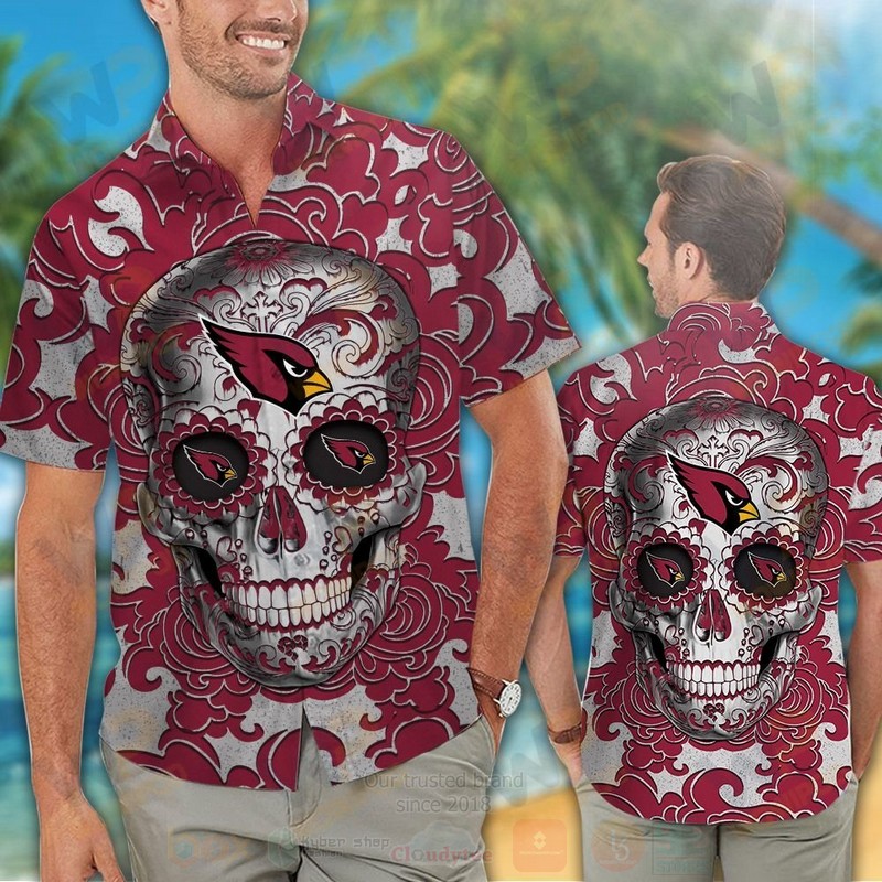 NFL Arizona Cardinals Sugar Skull Hawaiian Shirt