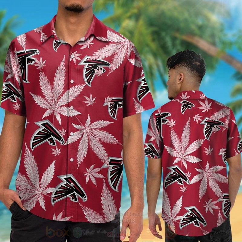 NFL Atlanta Falcons Cannabis Leaves Hawaiian Shirt Short