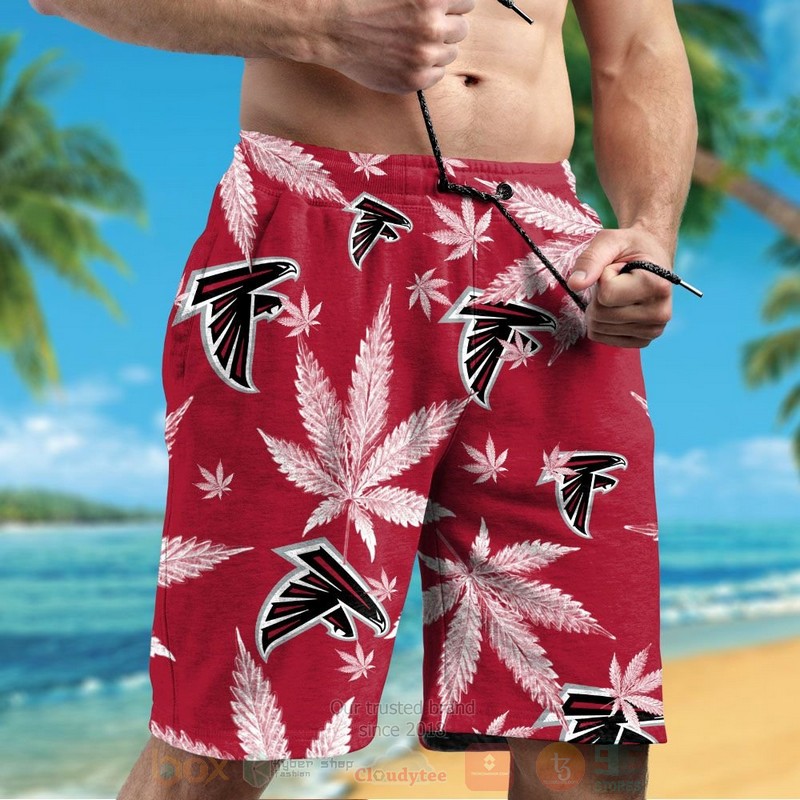 NFL Atlanta Falcons Cannabis Leaves Hawaiian Shirt Short 1 2 3 4