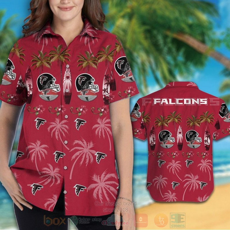 NFL Atlanta Falcons Coconut tree Hawaiian Shirt Short 1 2
