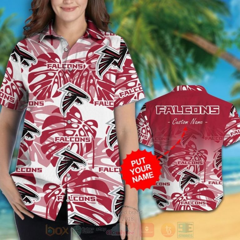 NFL Atlanta Falcons Custom Name Hawaiian Shirt Short 1 2