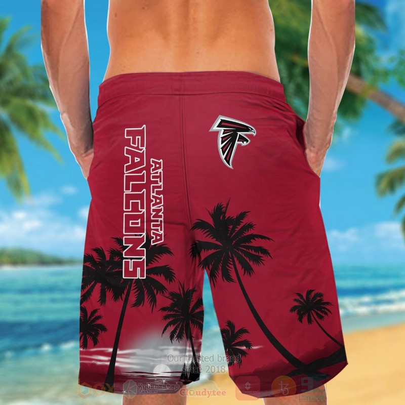 NFL Atlanta Falcons Full Drak Red Hawaiian Shirt Short 1 2 3 4 5