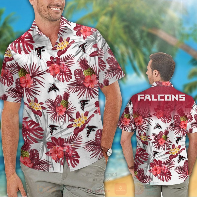 NFL Atlanta Falcons Hibiscus Flower Hawaiian Shirt Short
