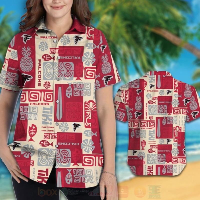 NFL Atlanta Falcons Pineapple and Fish Hawaiian Shirt Short 1