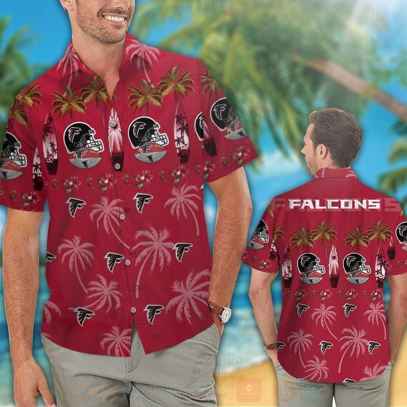 NFL Atlanta Falcons Rugby Cap Hawaiian Shirt Short
