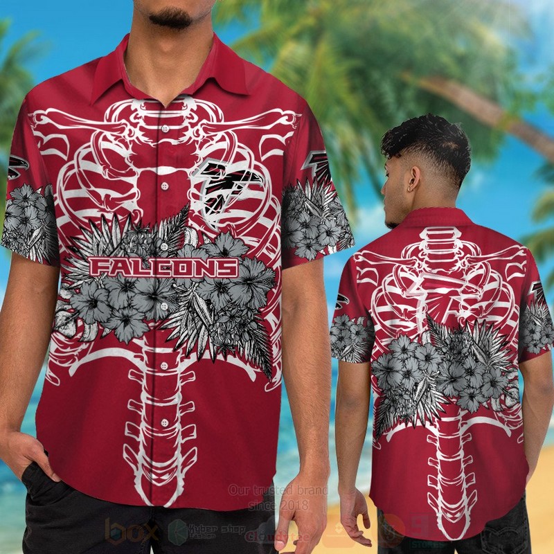 NFL Atlanta Falcons Skeleton Hawaiian Shirt Short