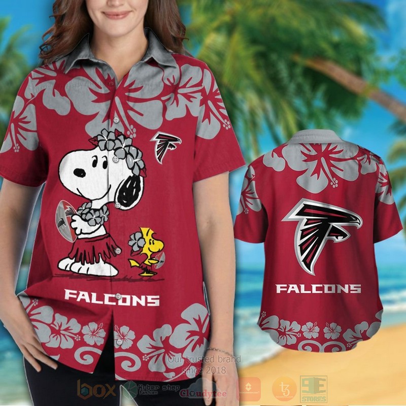 NFL Atlanta Falcons Snoopy and Woodstock Hawaiian Shirt Short 1 2