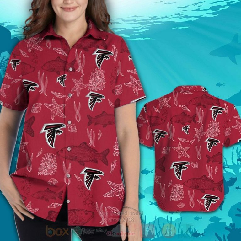 NFL Atlanta Falcons Starfish Hawaiian Shirt Short 1 2