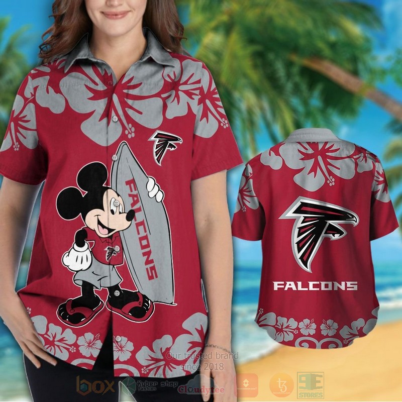 NFL Atlanta Falcons and Mickey Mouse Hawaiian Shirt Short 1 2
