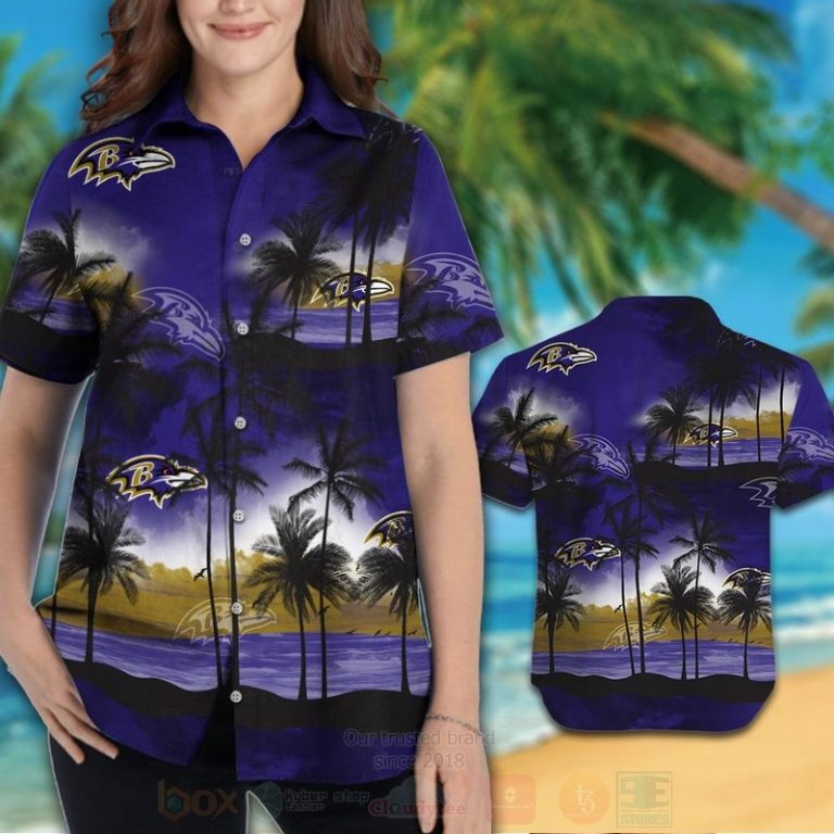 NFL Baltimore Ravens Hawaiian Shirt Short 1