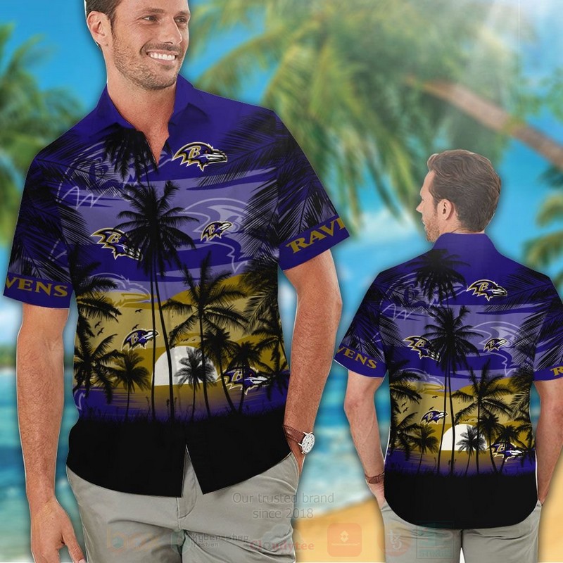NFL Baltimore Ravens Sun Hawaiian Shirt Short