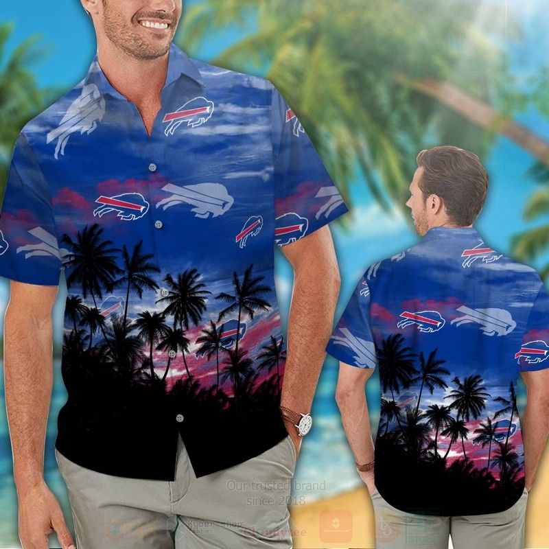 NFL Buffalo Bills Blue Skye Hawaiian Shirt Short