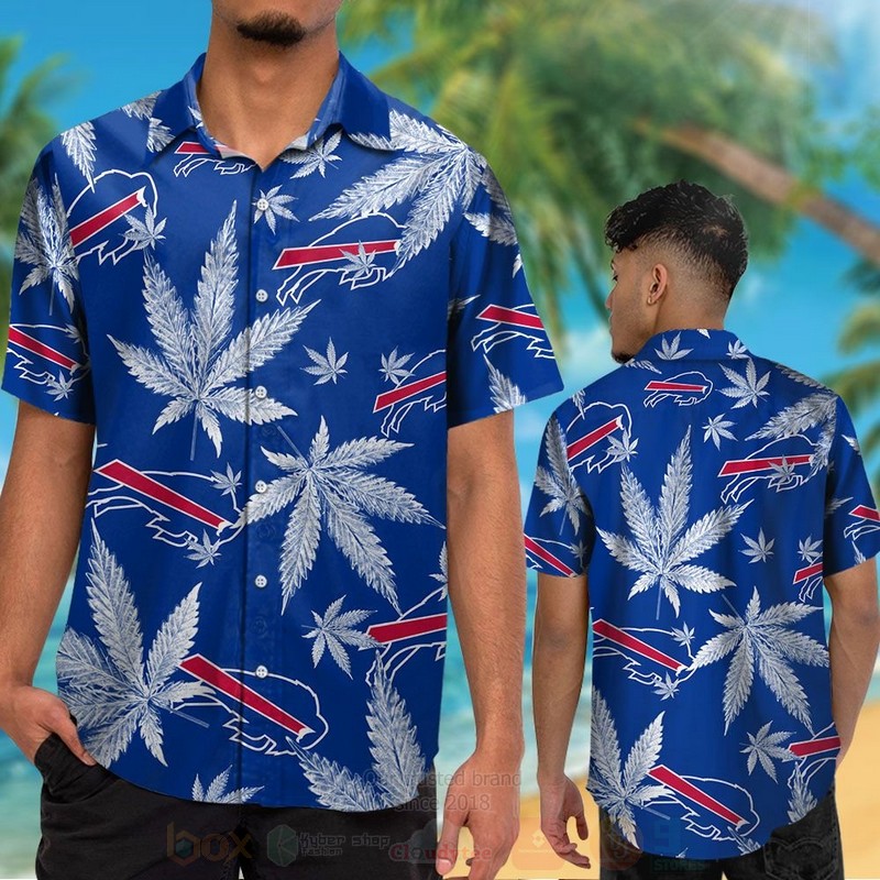 NFL Buffalo Bills Cannabis Leaves Hawaiian Shirt Short