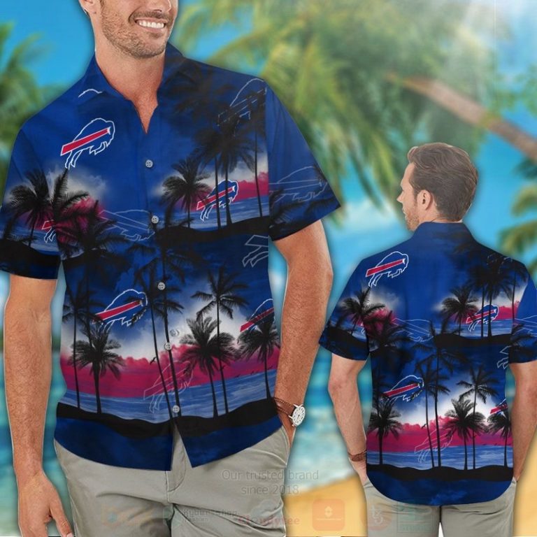 NFL Buffalo Bills Dark Blue Hawaiian Shirt Short