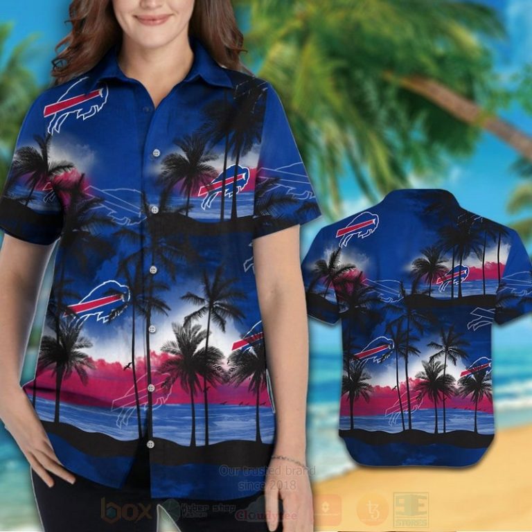 NFL Buffalo Bills Dark Blue Hawaiian Shirt Short 1