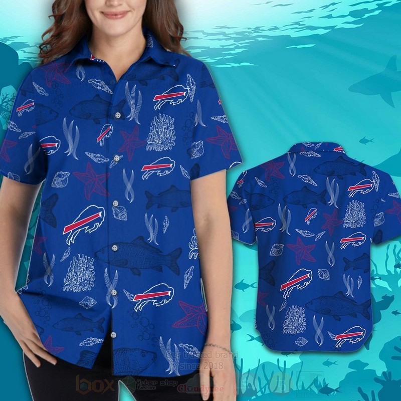 NFL Buffalo Bills Fish Hawaiian Shirt Short 1