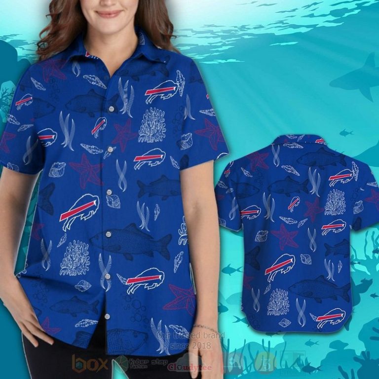 NFL Buffalo Bills Fish Hawaiian Shirt Short 1 2