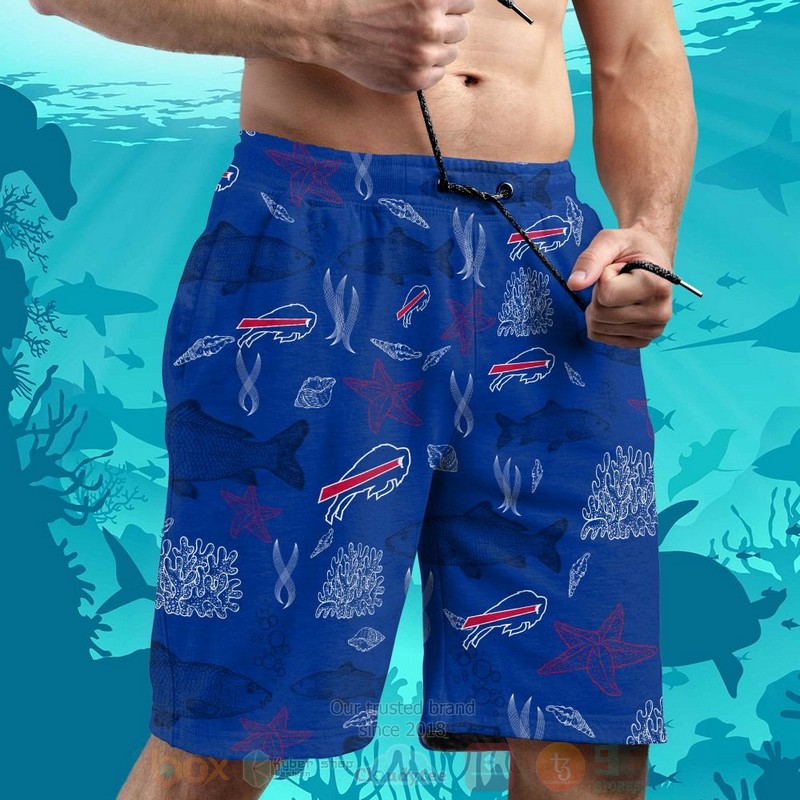 NFL Buffalo Bills Fish Hawaiian Shirt Short 1 2 3 4