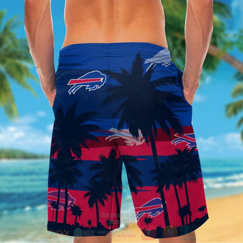 NFL Buffalo Bills Red Blue Coconut Tree Hawaiian Shirt Short 1 2 3 4 5